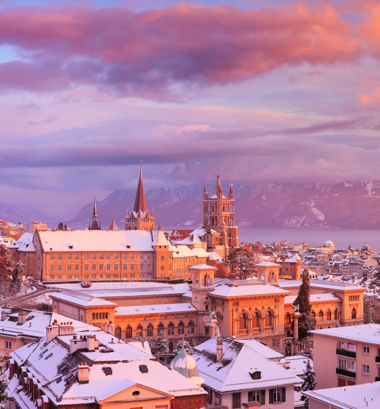 La Cathédrale de Lausanne  en hiver - © LT/www.diapo.ch, Régis Colombo