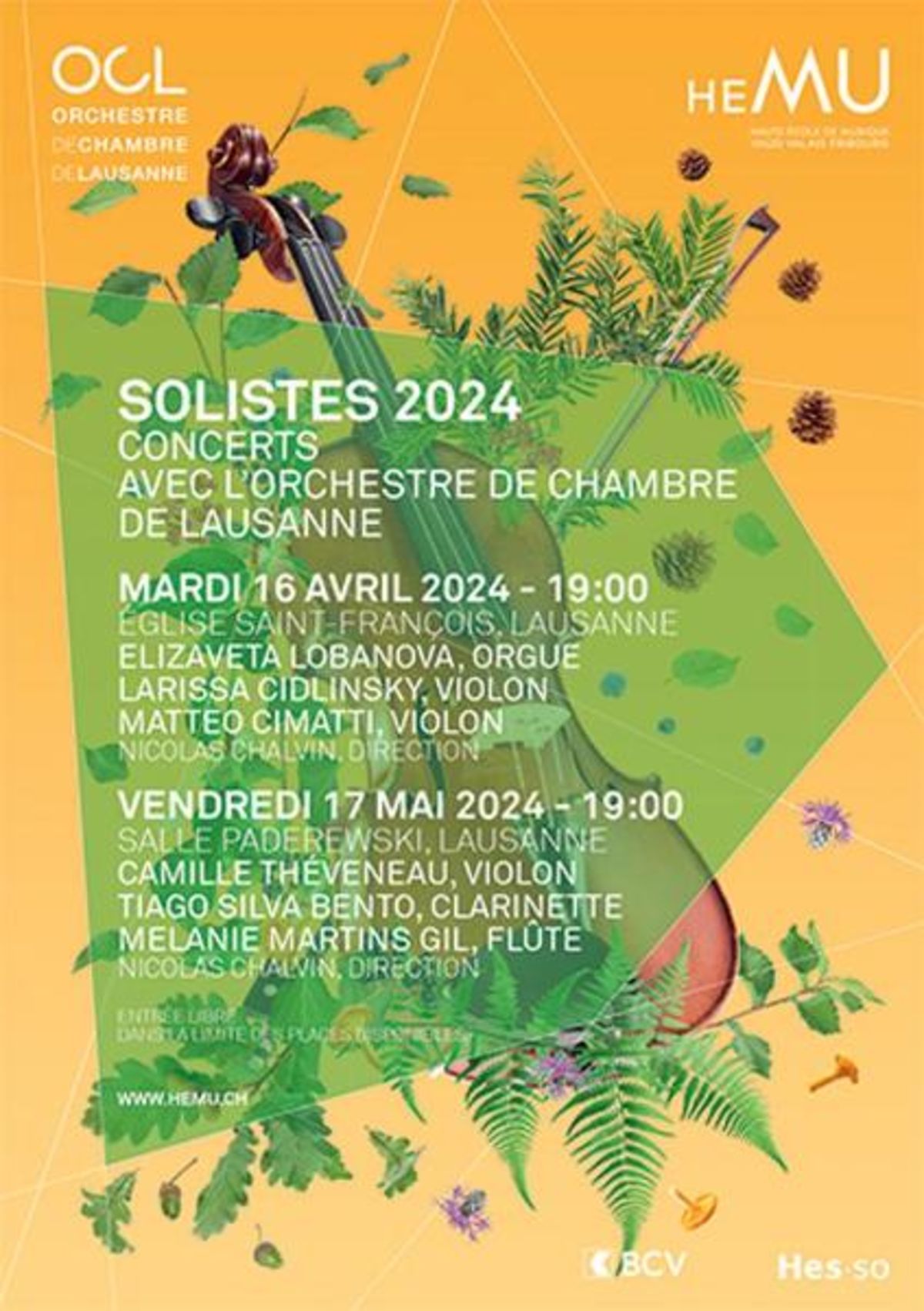Solistes 2024 - 2e concert avec l'OCL