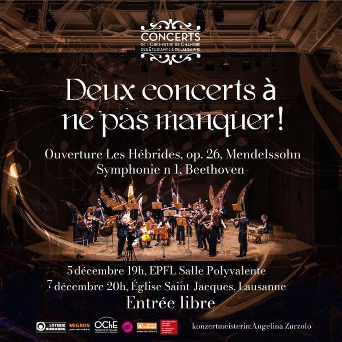 Concert d'automne de l'Orchestre de Chambre des Etudiant⸱e⸱s de Lausanne (OChe)