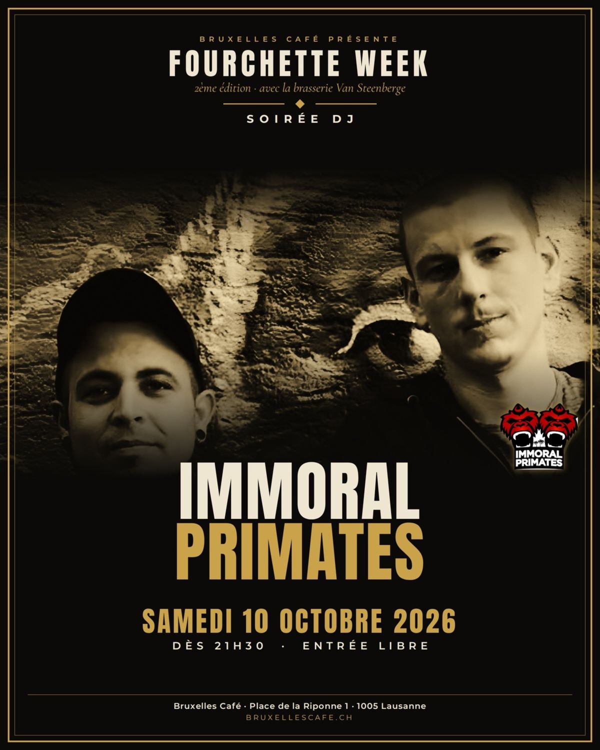 Soir&eacute;e DJ Immoral Primates