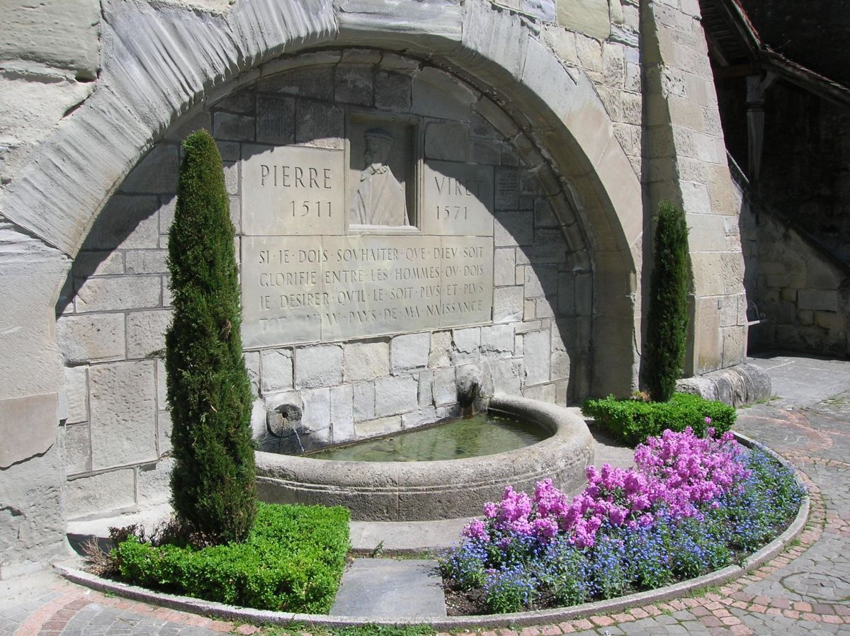 Fountain, below the academy