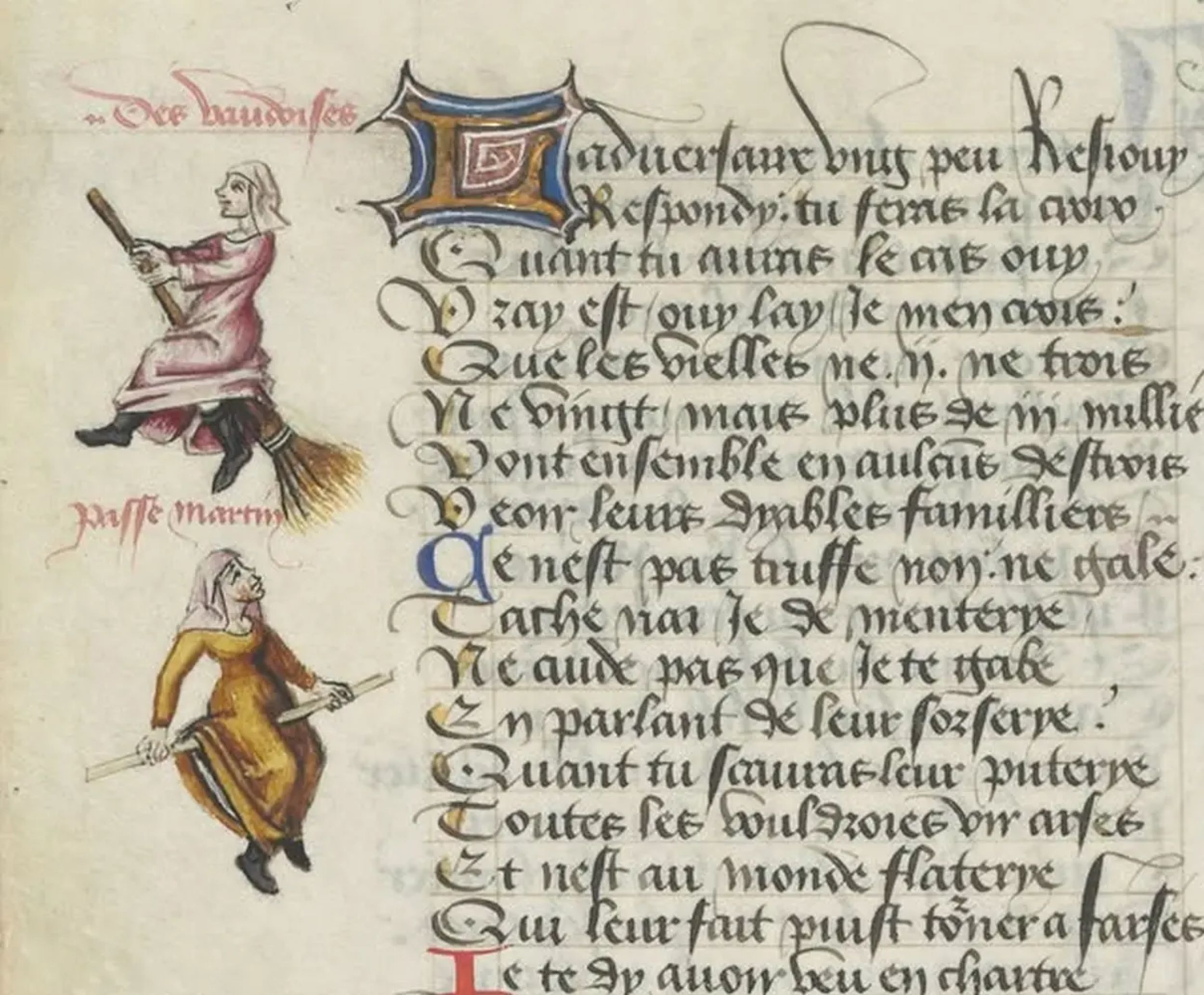 &copy; marge d'un manuscrit de 1440, &laquo;Le Champion des Dames&raquo; de Martin Le Franc.